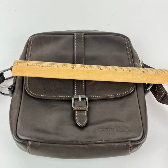 Salvador Bachiller Small Leather Messenger Style Bag Unisex Crossbody - Picture 8 of 9